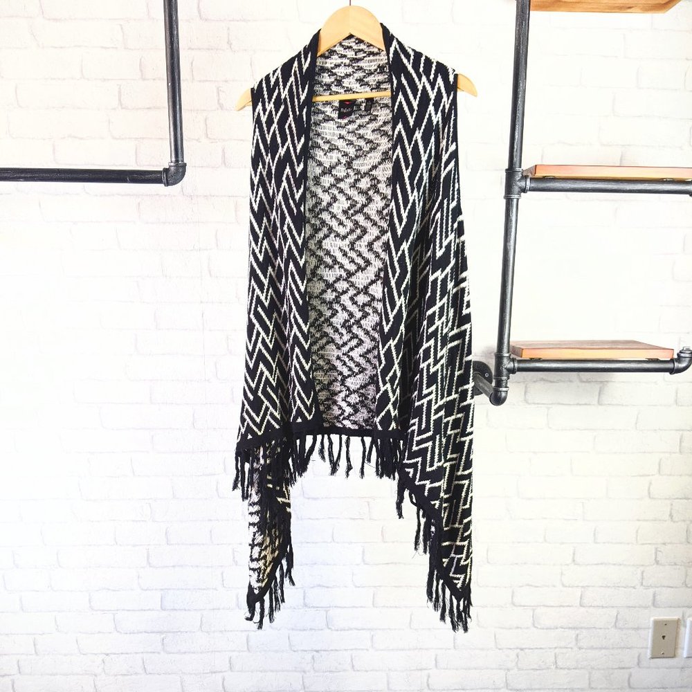 Rafaella High Low Cardigan Fringe Vest Boho